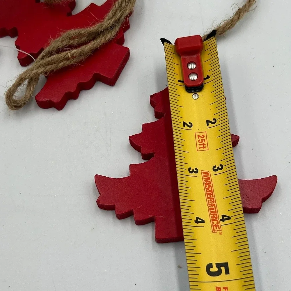Sur la Table Hanging Tree Garland Red OS New Rustic Wood Jute 27.5in